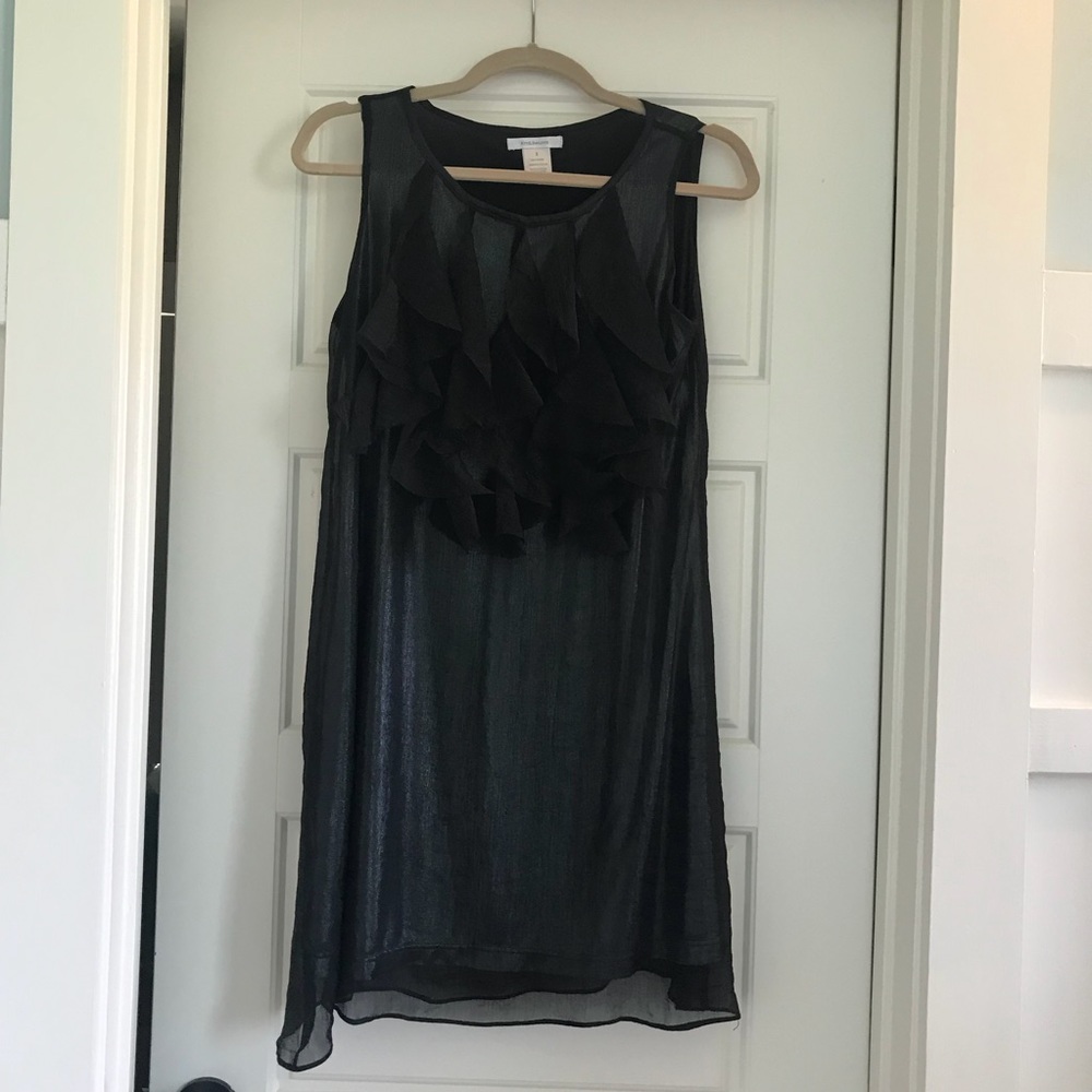 Black Silky Dress with Ruffles